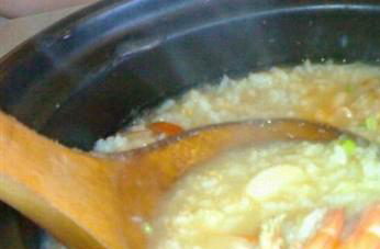 基围虾粥的做法